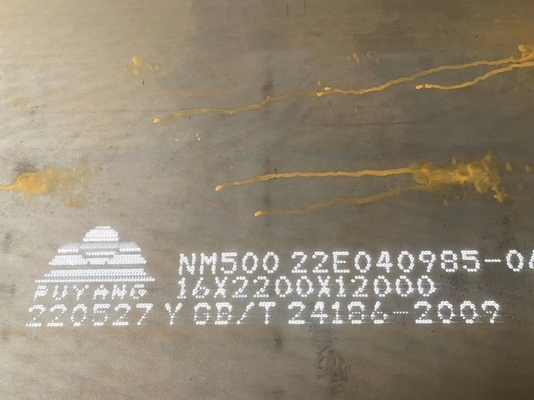 لوحات مقاومة التآكل الفولاذية NM500 بعرض 6.5 '- 7.2'